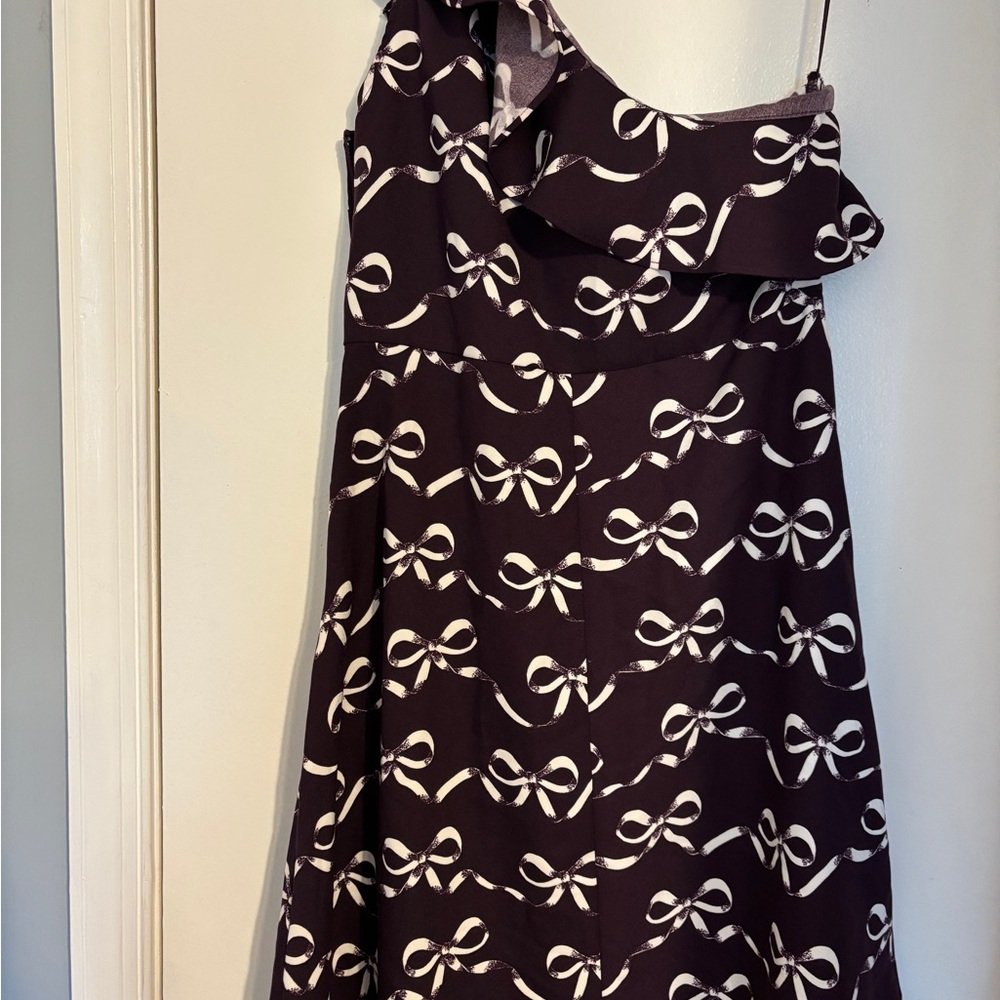 NWT Banana Republic one shoulder Ruffle Bow dress in deep purple